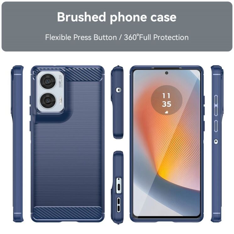 Защитный чехол UniCase Carbon для Motorola Edge 50 Fusion - Black: фото 8 из 8