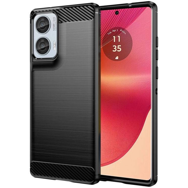 Защитный чехол UniCase Carbon для Motorola Edge 50 Fusion - Black: фото 1 из 8