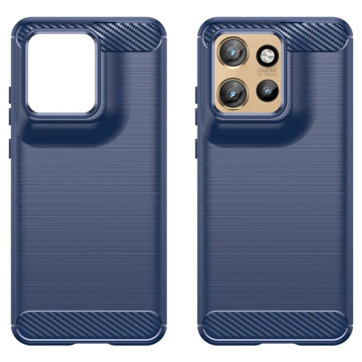 Захисний чохол UniCase Carbon для Motorola Edge 50 Neo - Blue: фото 2 з 8