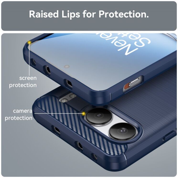 Защитный чехол UniCase Carbon для OnePlus Nord 4 - Blue: фото 7 из 8