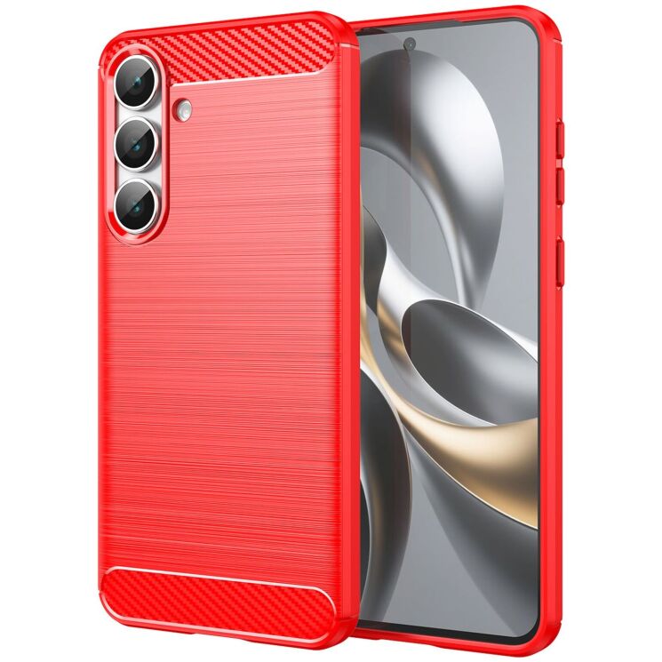 Защитный чехол UniCase Carbon для Samsung Galaxy S25 FE (S731) - Red: фото 1 из 13