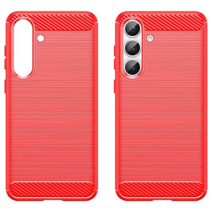 Защитный чехол UniCase Carbon для Samsung Galaxy S25 FE (S731) - Red: фото 2 из 13