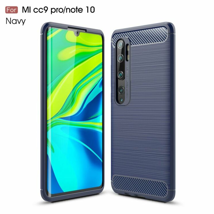 Захисний чохол UniCase Carbon для Xiaomi Mi Note 10 Pro / Mi Note 10 - Dark Blue: фото 1 з 10