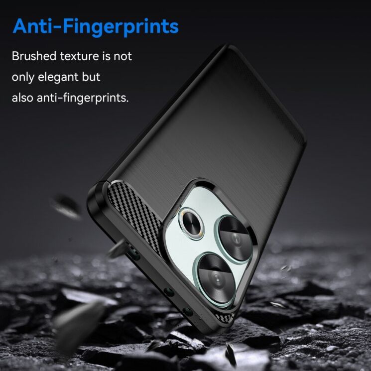 Защитный чехол UniCase Carbon для Xiaomi Poco F6 - Black: фото 3 из 11