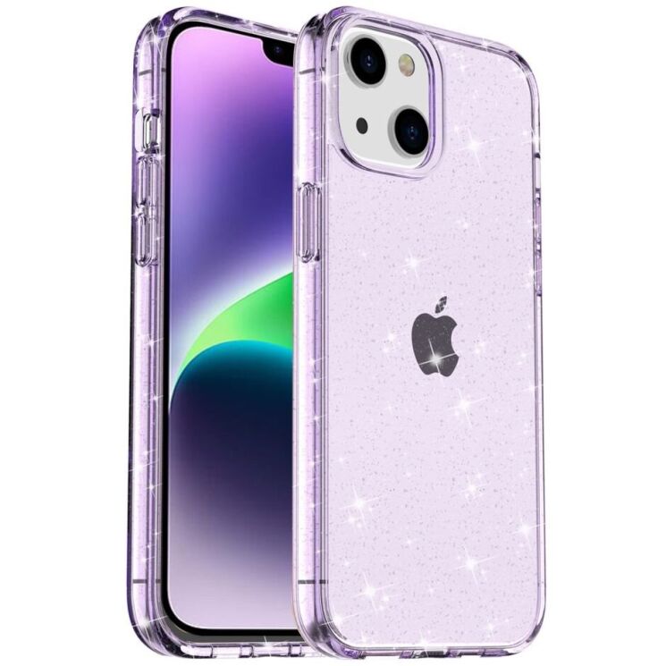 Защитный чехол UniCase Glitter Shell для Apple iPhone 15 - Purple: фото 1 из 8