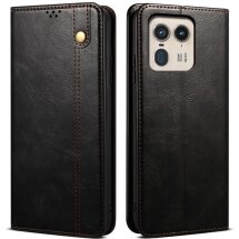 Защитный чехол UniCase Leather Wallet для Motorola Edge 50 Ultra - Black: фото 1 из 6