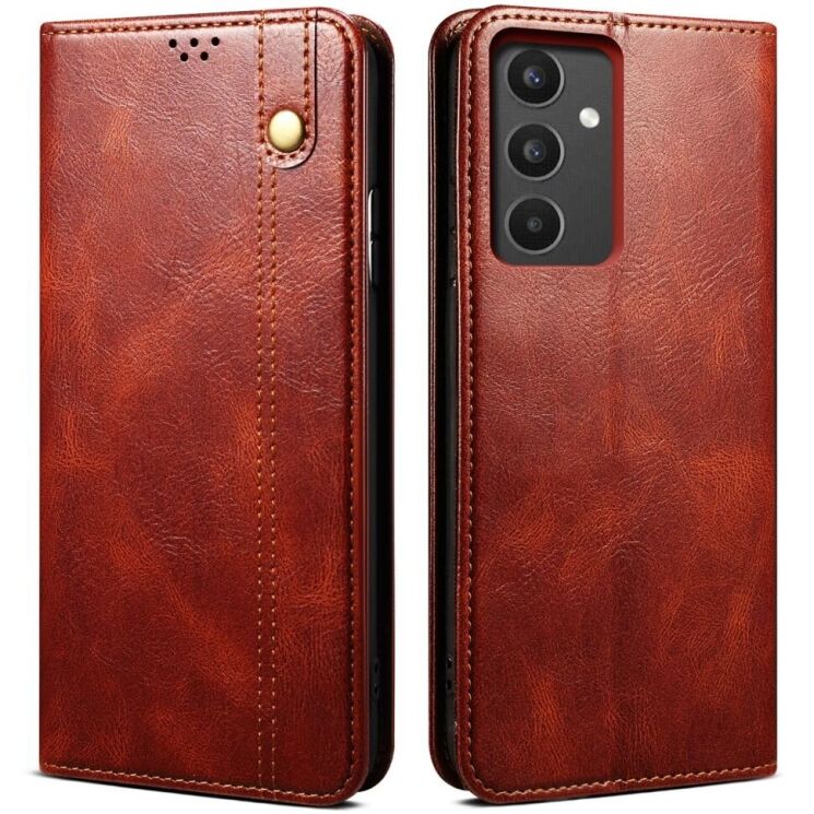 Защитный чехол UniCase Leather Wallet для Samsung Galaxy A34 (A346) - Brown: фото 1 из 7