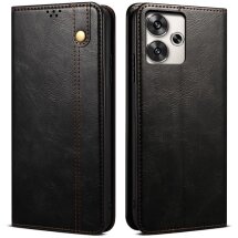 Защитный чехол UniCase Leather Wallet для Xiaomi Poco F6 - Black: фото 1 из 6