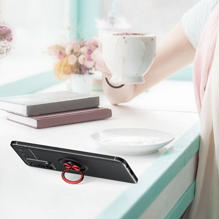 Защитный чехол UniCase Magnetic Ring для OPPO A74 - Red: фото 5 из 15