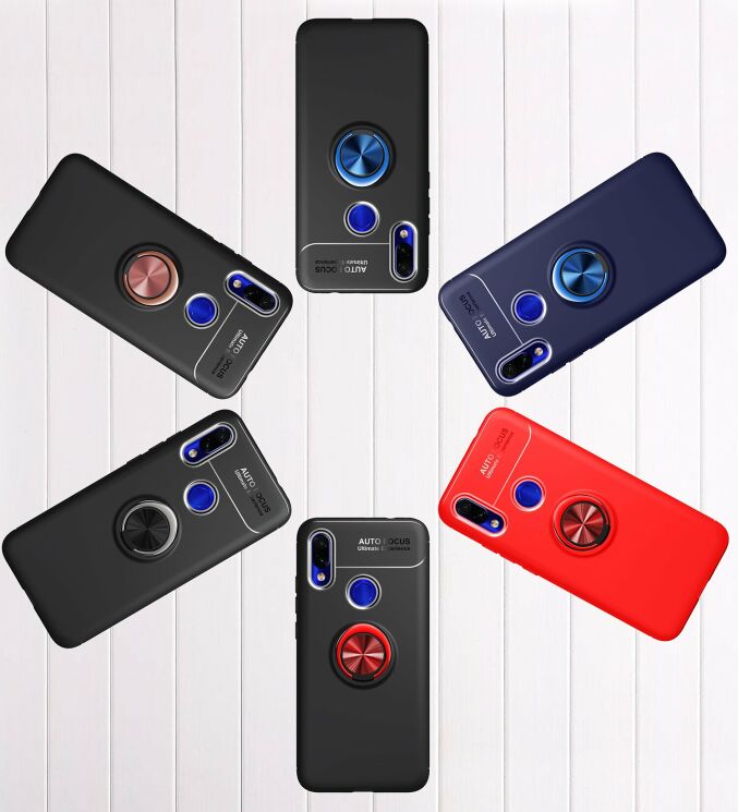 Чехол с магнитным кольцом UniCase Magnetic Ring для Xiaomi Redmi 7 - Black / Red: фото 7 из 14