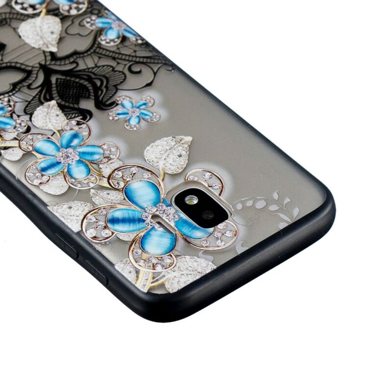 Защитный чехол UniCase Shiny Flowers для Samsung Galaxy J2 Core (J260) - Blue Flower: фото 3 из 4