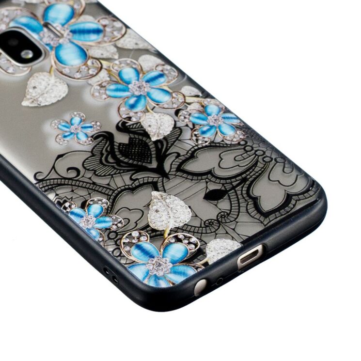 Защитный чехол UniCase Shiny Flowers для Samsung Galaxy J2 Core (J260) - Blue Flower: фото 2 из 4