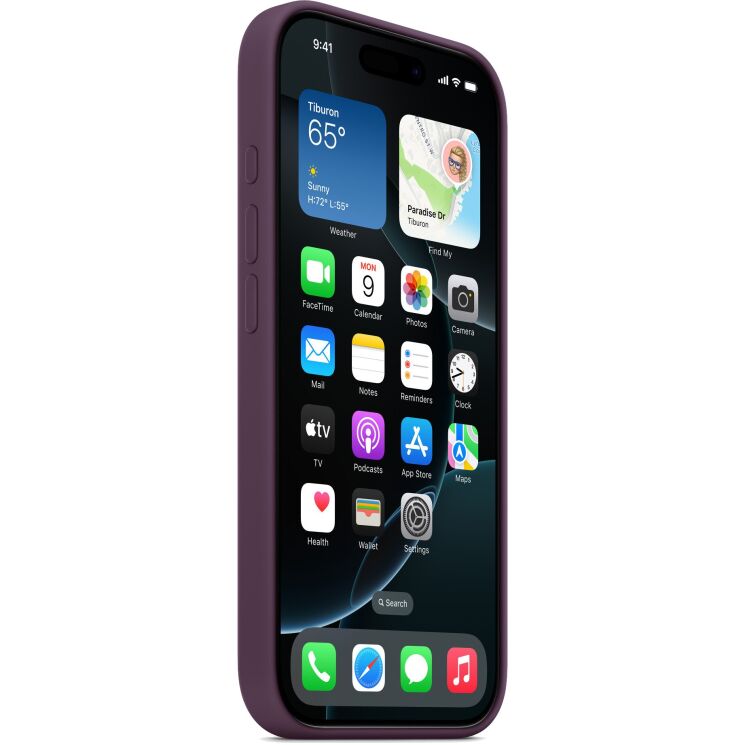 Оригинальный чехол Silicone Case with MagSafe для Apple iPhone 16 Pro Max (MYYW3) - Plum: фото 5 из 5