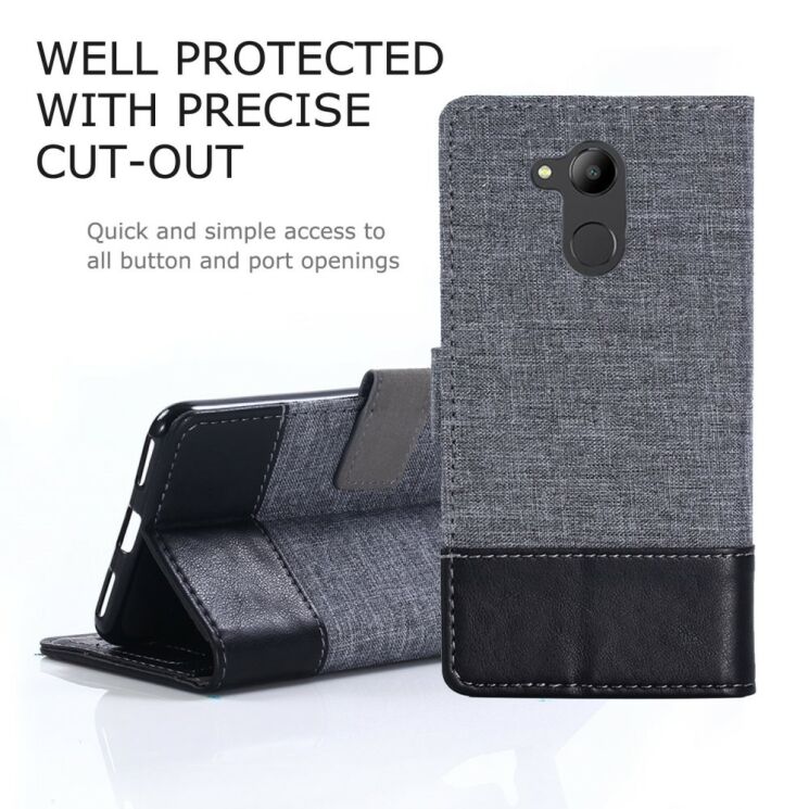 Чехол-книжка MUXMA Canvas Diary для Sony Xperia XZ2 Compact - Black: фото 4 из 14