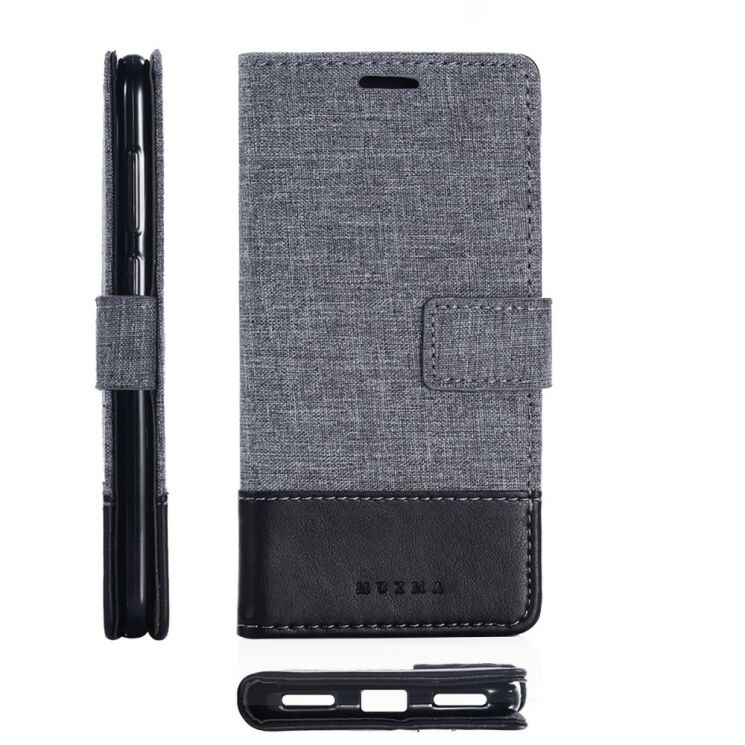 Чехол-книжка MUXMA Canvas Diary для Sony Xperia XZ2 Compact - Black: фото 2 из 14