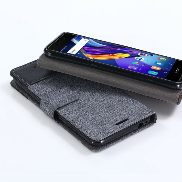 Чехол-книжка MUXMA Canvas Diary для Sony Xperia XZ2 Compact - Black: фото 6 из 14