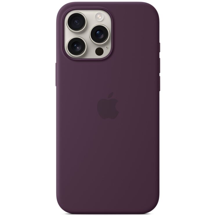 Оригинальный чехол Silicone Case with MagSafe для Apple iPhone 16 Pro Max (MYYW3) - Plum: фото 1 из 5