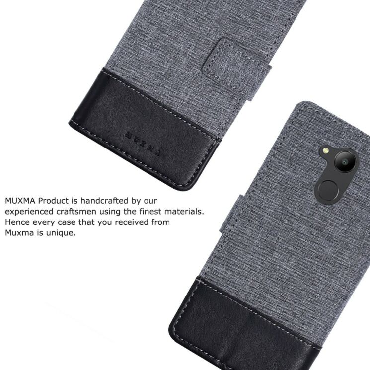 Чехол-книжка MUXMA Canvas Diary для Sony Xperia XZ2 Compact - Black: фото 3 из 14