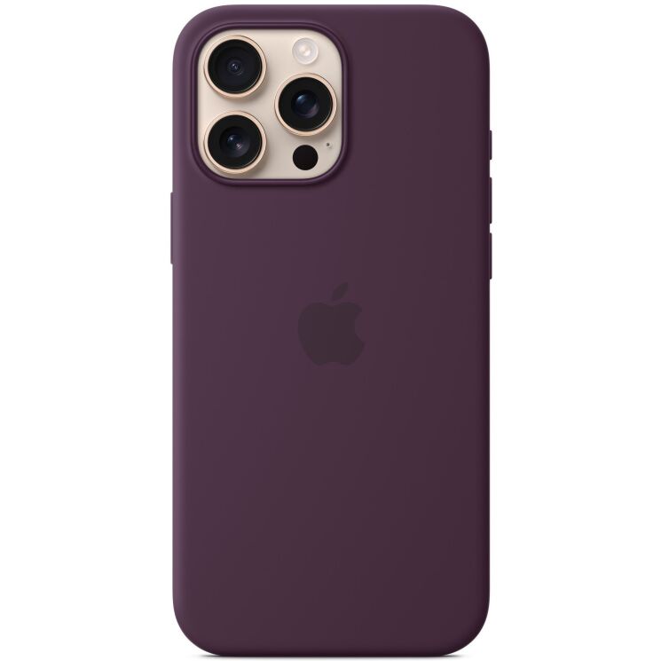 Оригинальный чехол Silicone Case with MagSafe для Apple iPhone 16 Pro Max (MYYW3) - Plum: фото 3 из 5