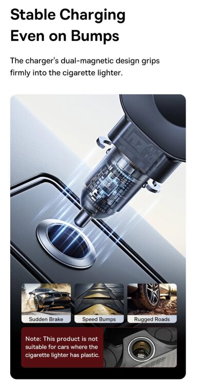 Автомобільний зарядний пристрій Baseus PrimeTrip VR2 45W 1C + кабель Type-C (C02069) - Cosmic Black: фото 6 з 18