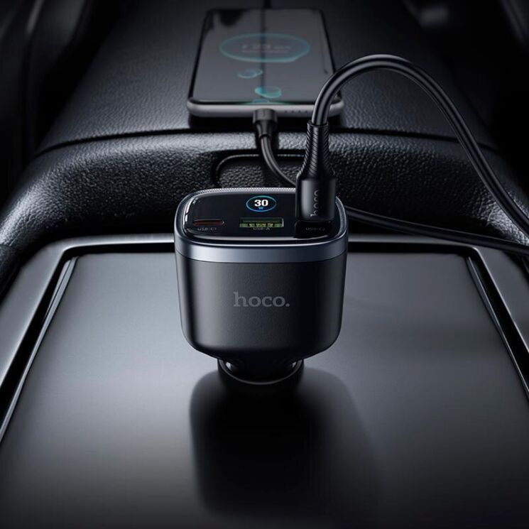 Автомобільний зарядний пристрій Hoco Z70 PD45W (2Type-C + USB) + кабель Type-C to Type-C - Black (923427B) Автомобільний зарядний пристрій Hoco Z70 PD45W (2Type-C + USB) + кабель Type-C to Type-C - Black: фото 8 з 8