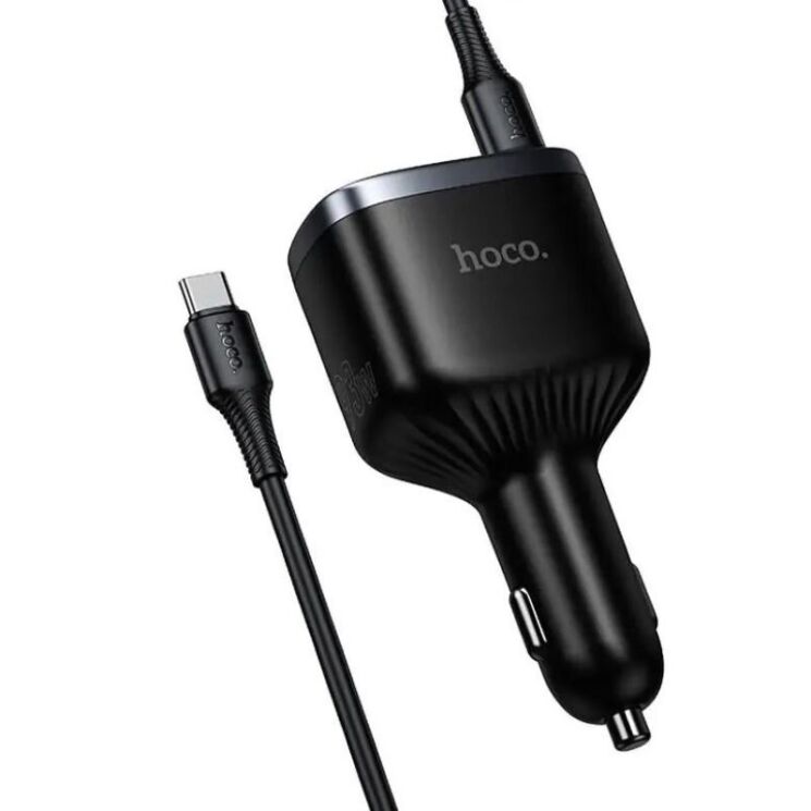 Автомобільний зарядний пристрій Hoco Z70 PD45W (2Type-C + USB) + кабель Type-C to Type-C - Black (923427B) Автомобільний зарядний пристрій Hoco Z70 PD45W (2Type-C + USB) + кабель Type-C to Type-C - Black: фото 3 з 8