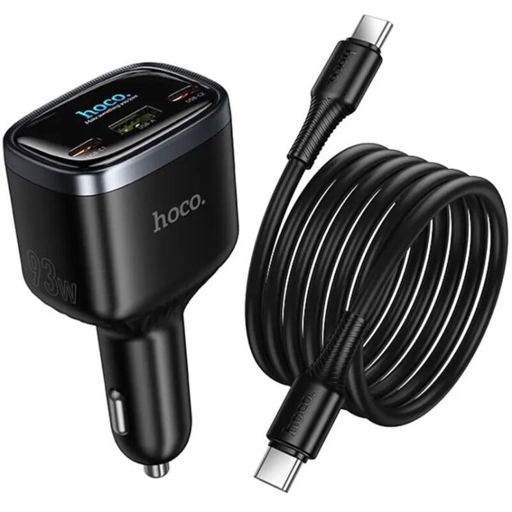 Автомобільний зарядний пристрій Hoco Z70 PD45W (2Type-C + USB) + кабель Type-C to Type-C - Black (923427B) Автомобільний зарядний пристрій Hoco Z70 PD45W (2Type-C + USB) + кабель Type-C to Type-C - Black: фото 5 з 8