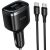 Автомобільний зарядний пристрій Hoco Z70 PD45W (2Type-C + USB) + кабель Type-C to Type-C - Black: фото 1 з 8