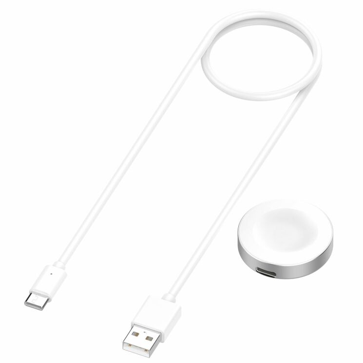 Бездротовий зарядний пристрій Deexe Metal Charger Type-C для Huawei Watch 3 / 3 Pro / 4 / 4 Pro / 5 / GT 5 / GT 5 Pro / GT 4 / GT 3 / GT 3 Pro / GT 3 SE / GT 2 Pro / GT 2 Pro ECG / Fit 4 / Fit 4 Pro - White: фото 2 з 7