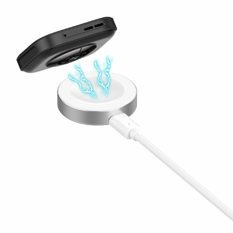 Бездротовий зарядний пристрій Deexe Metal Charger Type-C для Huawei Watch 3 / 3 Pro / 4 / 4 Pro / 5 / GT 5 / GT 5 Pro / GT 4 / GT 3 / GT 3 Pro / GT 3 SE / GT 2 Pro / GT 2 Pro ECG / Fit 4 / Fit 4 Pro - White: фото 3 з 7