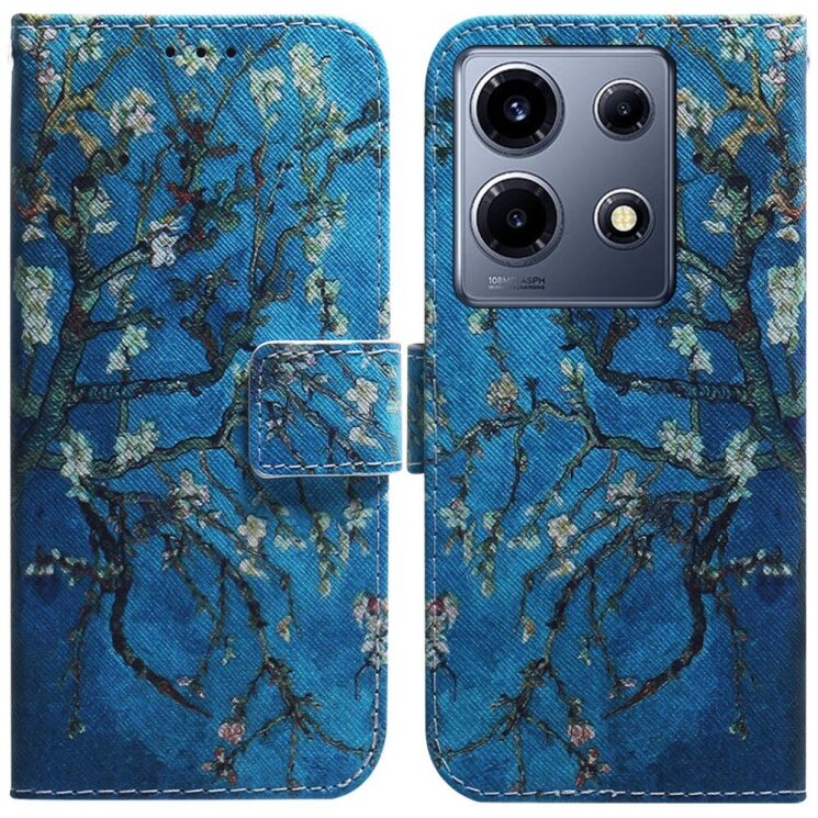 Чехол Deexe Life Style Wallet для Infinix Note 30 VIP - Apricot Flowers: фото 1 из 8
