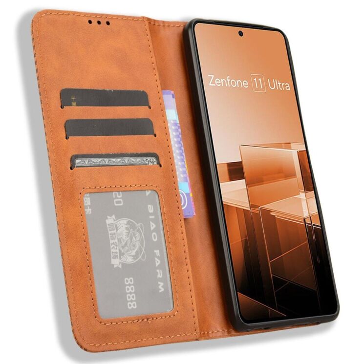 Чехол Deexe Retro Style для ASUS Zenfone 11 Ultra - Brown: фото 2 из 7