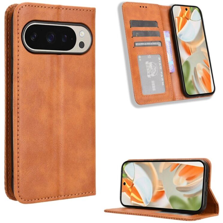Чохол Deexe Retro Style для Google Pixel 10 Pro XL - Brown: фото 2 з 18