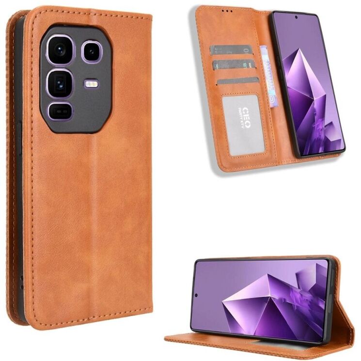 Чехол Deexe Retro Style для Infinix Note 50 Pro Plus - Brown: фото 1 из 18
