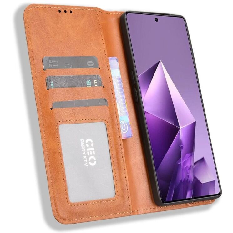 Чехол Deexe Retro Style для Infinix Note 50 Pro Plus - Brown: фото 5 из 18