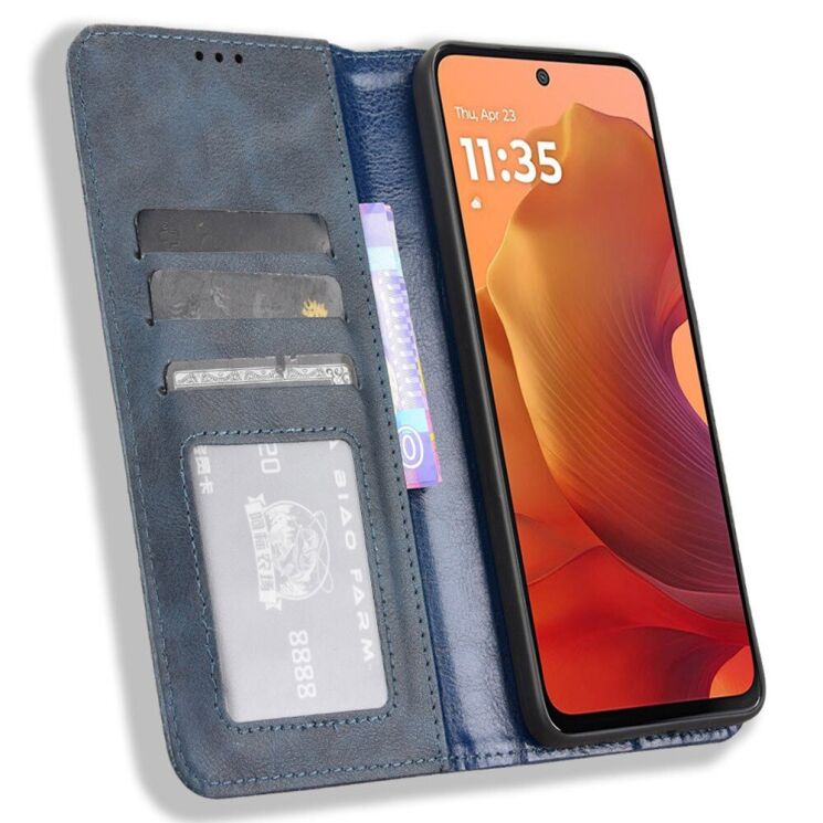 Чехол Deexe Retro Style для Motorola Moto G15 / G15 Power - Blue: фото 2 из 7
