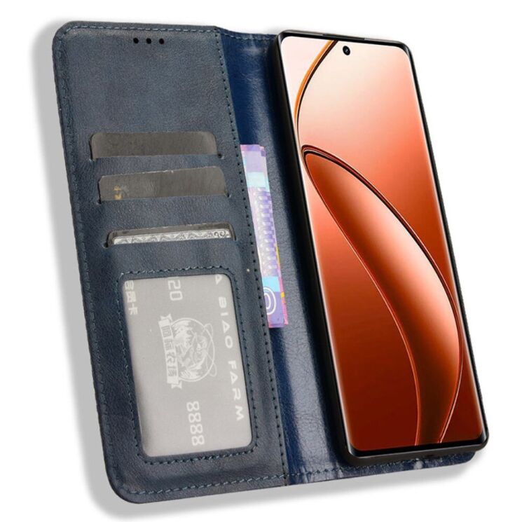Чехол Deexe Retro Style для Realme 12 / 12 Plus - Blue: фото 2 из 7