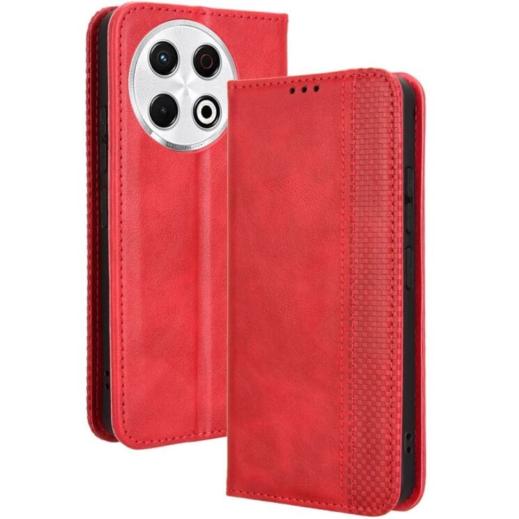 Чехол Deexe Retro Style для TECNO Spark 30 Pro - Red: фото 1 из 8