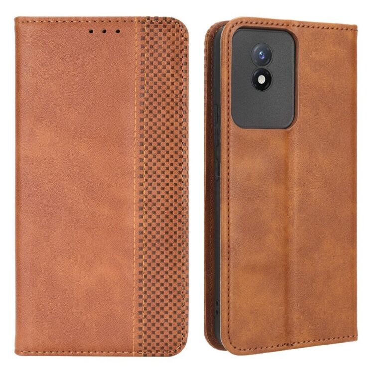 Чехол-книжка Deexe Retro Style для VIVO Y02 - Brown: фото 1 из 8