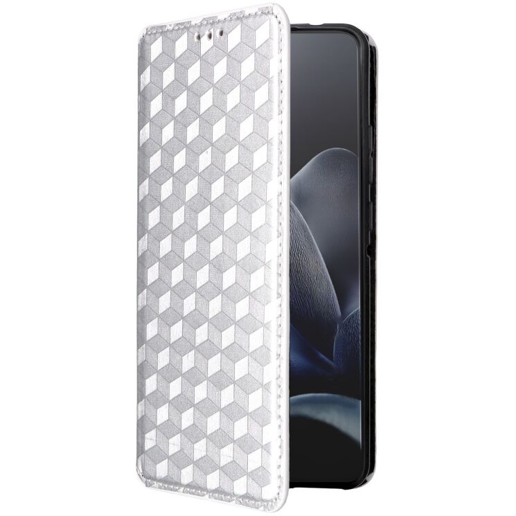 Чохол Deexe Rhombus Book для Motorola Edge 70 - Silver: фото 6 з 10