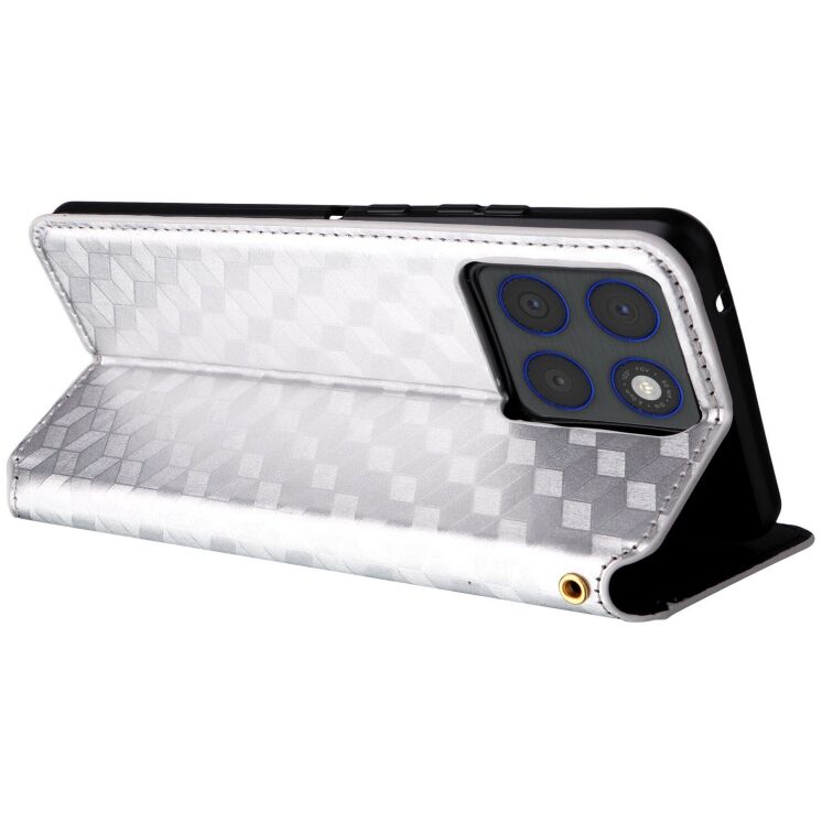 Чохол Deexe Rhombus Book для Motorola Edge 70 - Silver: фото 5 з 10