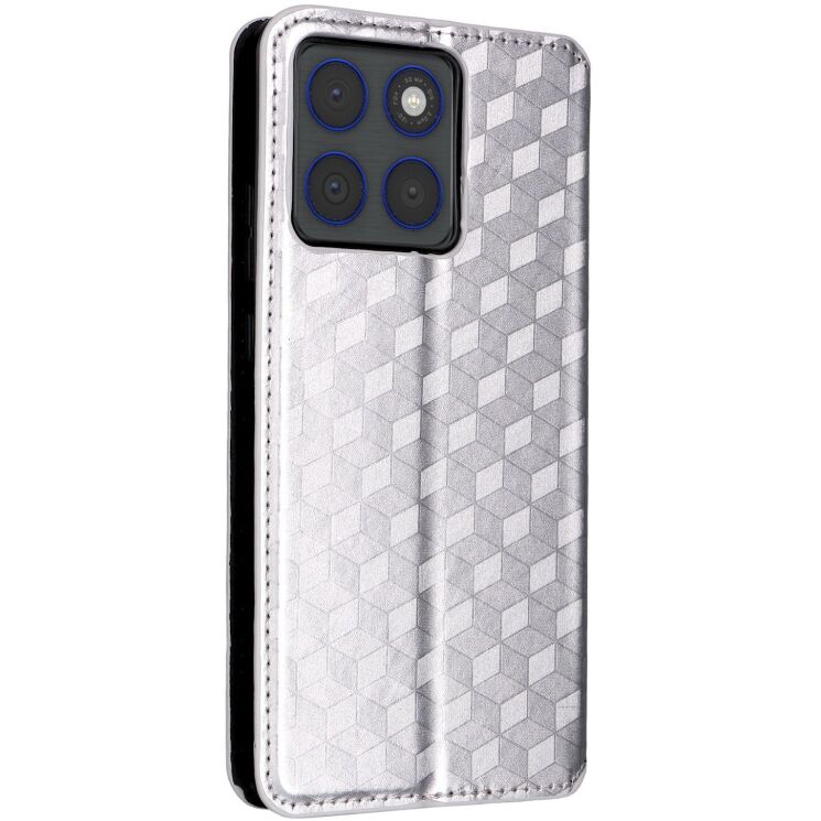 Чохол Deexe Rhombus Book для Motorola Edge 70 - Silver: фото 8 з 10