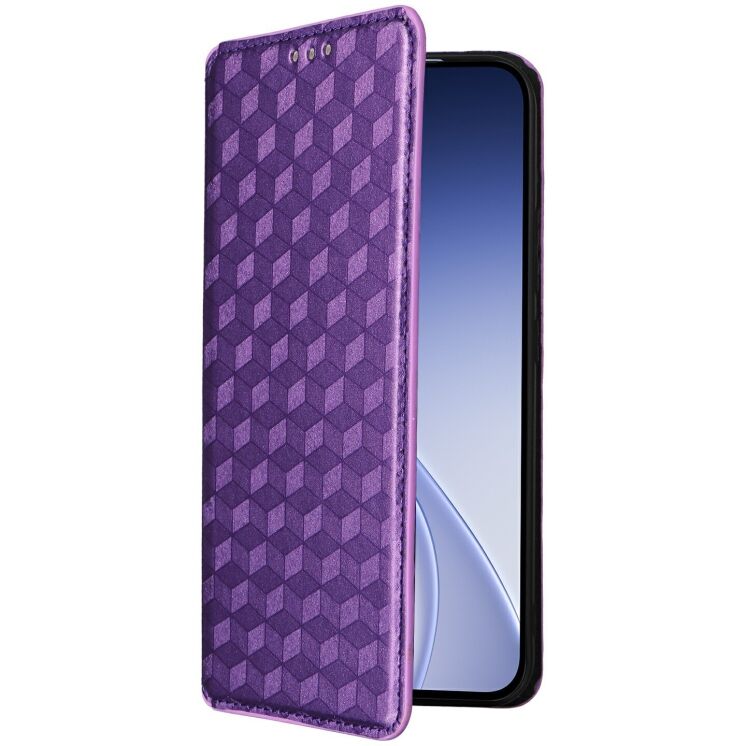 Чехол Deexe Rhombus Book для OPPO Reno 15 - Purple: фото 6 из 7