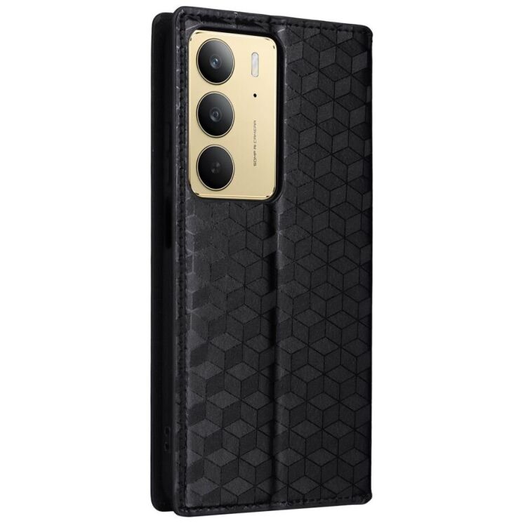 Чехол Deexe Rhombus Book для Realme C75 - Black: фото 8 из 10