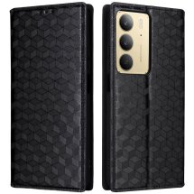Чехол Deexe Rhombus Book для Realme C75 - Black: фото 1 из 10