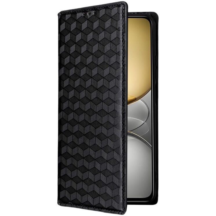 Чехол Deexe Rhombus Book для Realme C75 - Black: фото 6 из 10