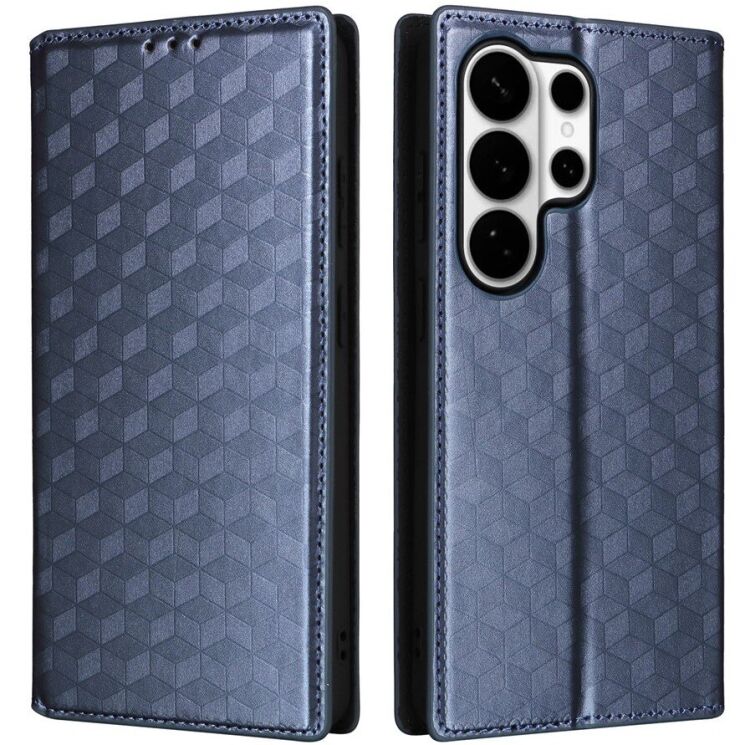 Чехол Deexe Rhombus Book для Samsung Galaxy S26 Ultra - Blue: фото 1 из 7