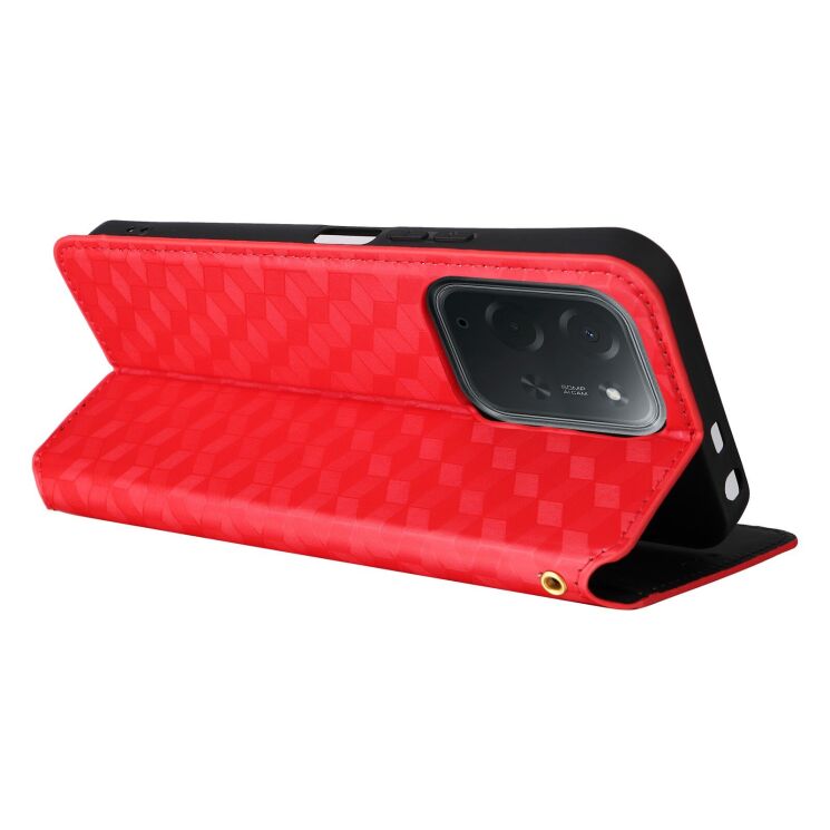 Чохол Deexe Rhombus Book для Xiaomi Poco C95 Pro - Red: фото 5 з 7