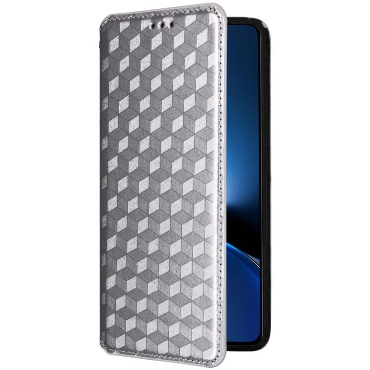 Чохол Deexe Rhombus Book для Xiaomi Poco X7 Pro - Silver: фото 5 з 6