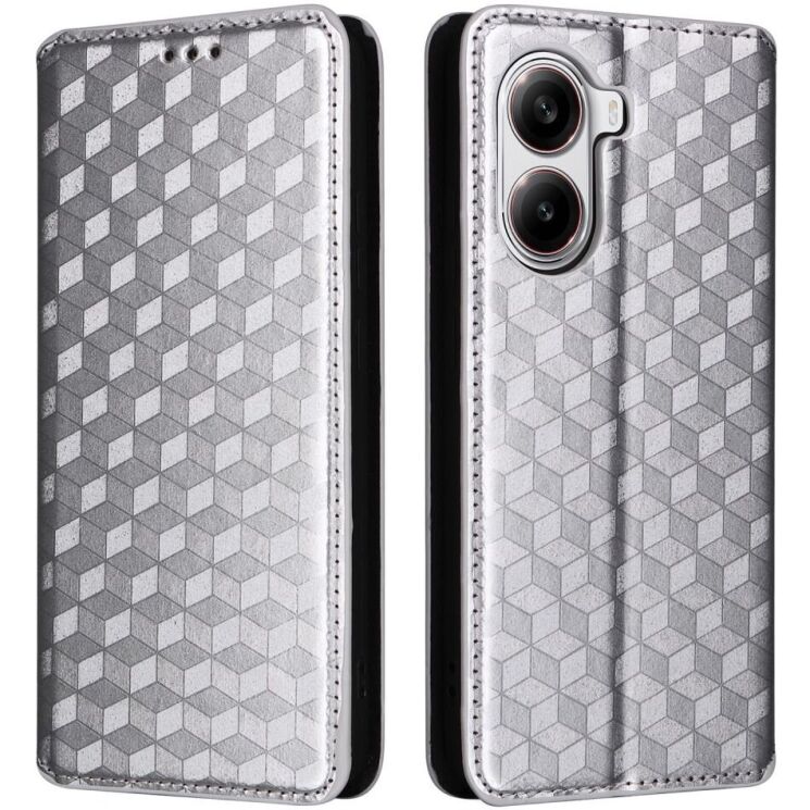 Чохол Deexe Rhombus Book для Xiaomi Poco X7 Pro - Silver: фото 1 з 6